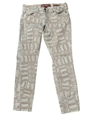 Lucky Brand Lucky Legend Skinny Women's Patterned Beige Denim Jeans Size 31